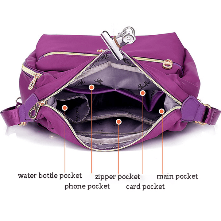 Women Nylon Waterproof Double-Sided Crossbody Bag Multifunctional Shoulder Bag Backpack - MRSLM