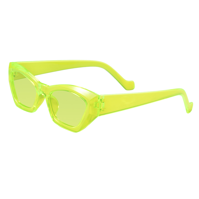 Cat Eye Polygon Sunglasses Female Net Red Jelly Color - MRSLM