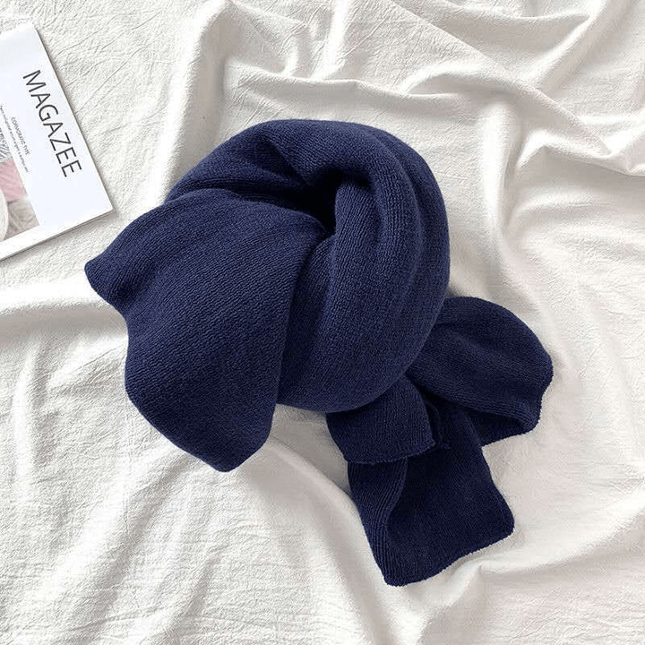 Pure Color Knitted Wool Scarf Women Autumn and Winter - MRSLM