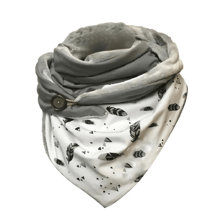 Padded Warm Shawl Printed Bib Scarf - MRSLM