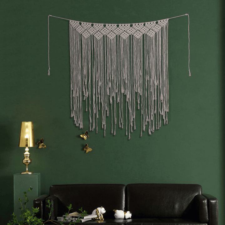 Macrame Backdrop Curtains Hanging Bo Ho Wedding Hanger Cotton Wall Art Home Decor - MRSLM