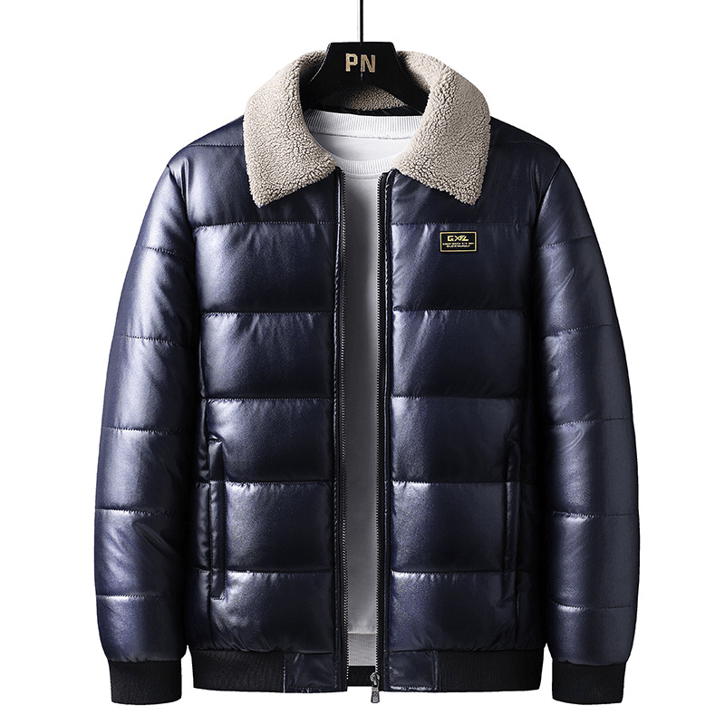 Lapel Collar Trendy Men'S Winter Jacket Thickened - MRSLM