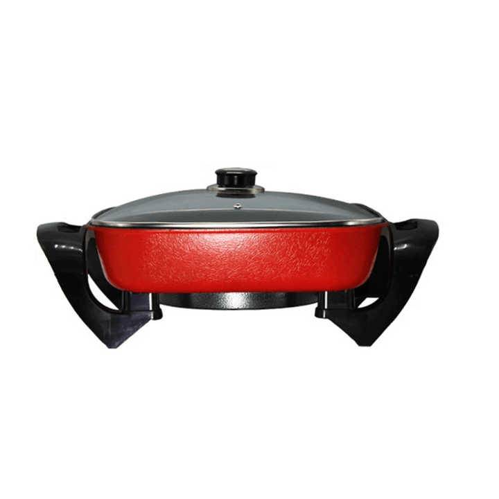 1500W 220V 5.5L Multifuctional Electric Skillet Heating Pan Hotpot Noodles Rice Eggs BBQ Soup Cooking Pot Food Steamer - MRSLM