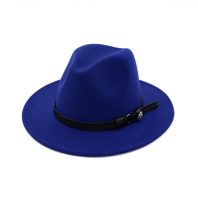 Jazz Flat Brim Felt Straight Brim Hat - MRSLM