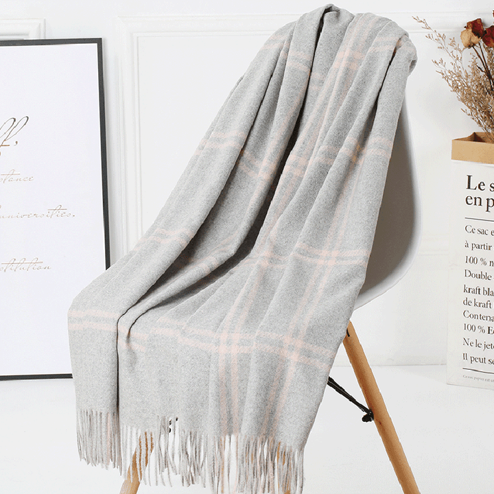 Wool Plaid Women Autumn and Winter Warm Scarf - MRSLM