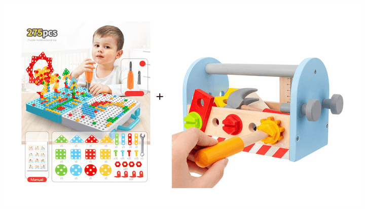 Children'S Screwdriver Toy Electric Drill Hands-On Assembly and Disassembly Toolbox Baby Puzzle - MRSLM