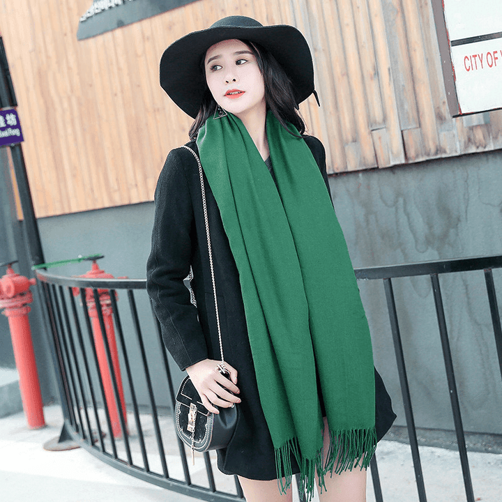 Scarf Women Autumn and Winter Tassels Thick Wild Long Style Korean Warm Shawl - MRSLM