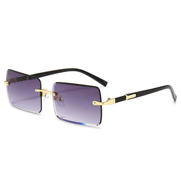 JASPEER New Rectangle Sunglasses Men Rimless Sun Glasses Women UV400 Driving Gradient Shades Fashion Eyewear - MRSLM