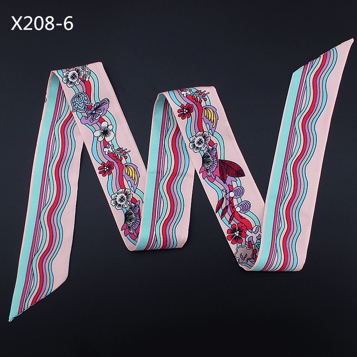 Narrow and Long Ribbon Twill Scarf - MRSLM