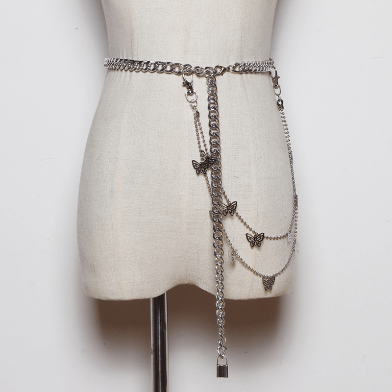 Belt Chain Butterfly Decoration Punk Waist Chain Pants Chain - MRSLM