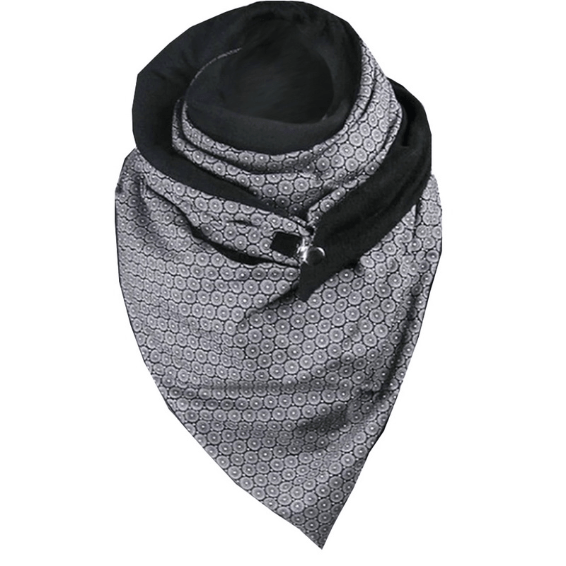 Padded Warm Shawl Printed Bib Scarf - MRSLM