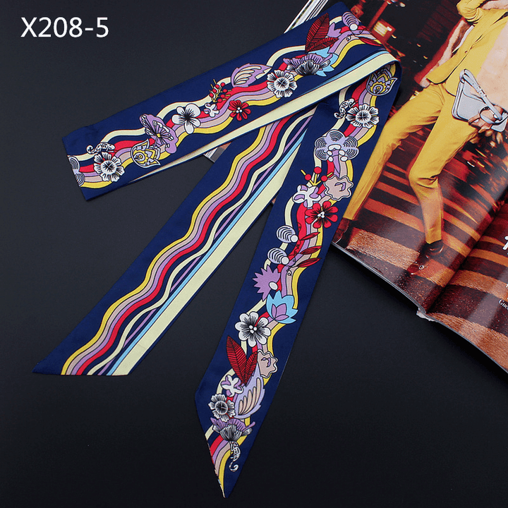 Narrow and Long Ribbon Twill Scarf - MRSLM