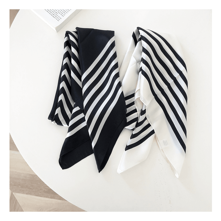 Fashion Simple Striped Silk Lady Scarf Shawl - MRSLM