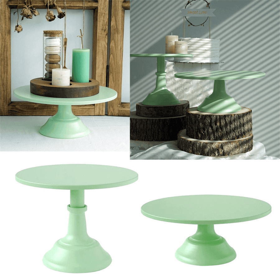 10/12 Inch Iron Green round Cake Stand Pedestal Dessert Holder Wedding Party Decorations - MRSLM