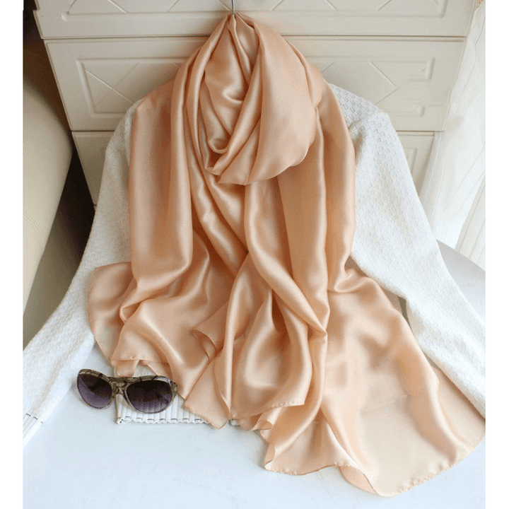 Pure Color Silk Scarf Travel Desert Beach Scarf - MRSLM