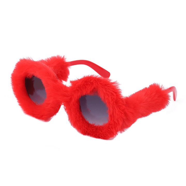 Women'S Fashion round Frame Plush Full Coverage Sunglasses - MRSLM