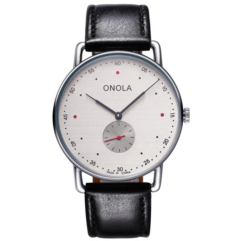 ONOLA ON3806 Creative Point Simple Dial Men Fashion Nylon Leather Strap Quartz Watch - MRSLM