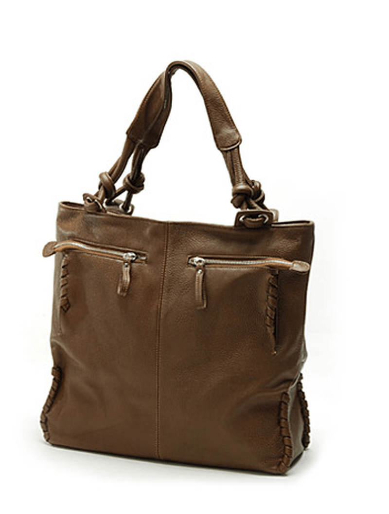 New Fashion PU Leather Handbag Shoulder Bag Tote Coffee - MRSLM