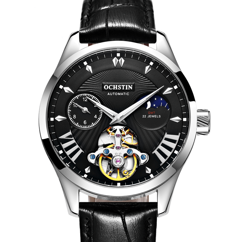 OCHSTIN GA6120 Luminous Display Moon Phase Automatic Mechanical Watch Full Steel Men Watch - MRSLM