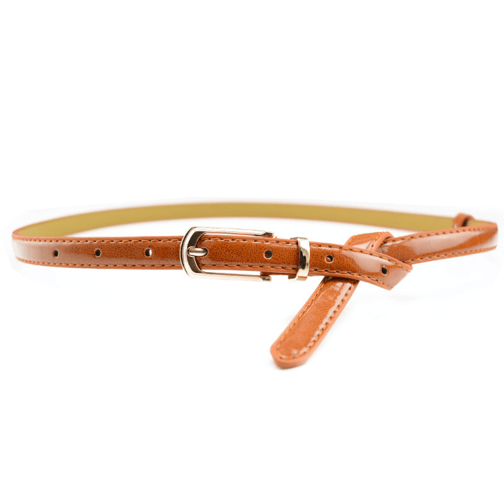 Candy Color Pin Buckle Ladies Patent Leather Pu Belt - MRSLM