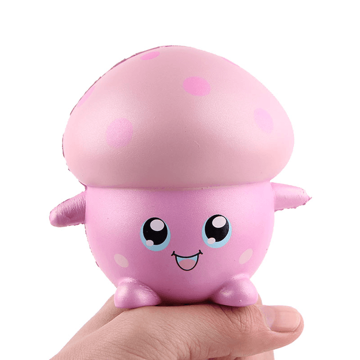 Squishy Pink Mushroom Doll 11Cm Soft Slow Rising Collection Gift Decor Toy with Packing - MRSLM