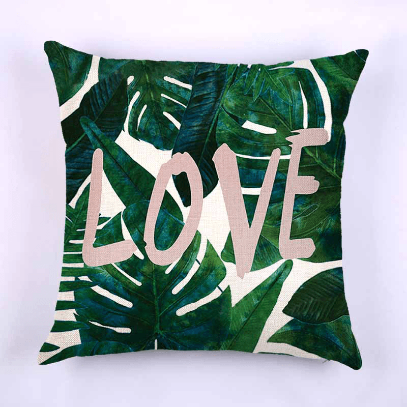 Honana WX-D4 45X45Cm Vintage Tropical Plants Cotton Linen Throw Pillow Case Waist Cushion Cover - MRSLM