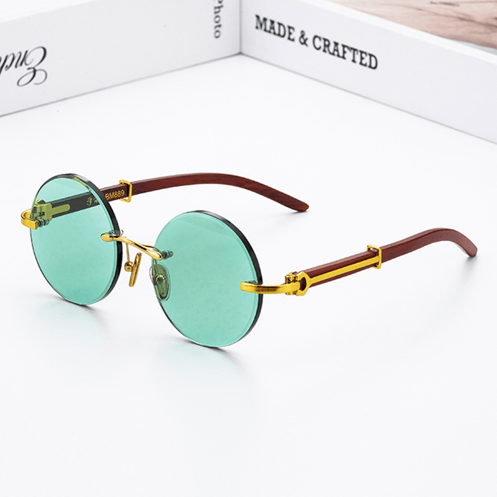 Lucky Dark Green Frameless Trimmed Sunglasses - MRSLM