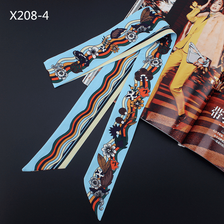 Narrow and Long Ribbon Twill Scarf - MRSLM