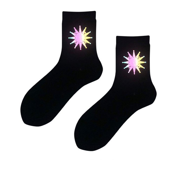 All Match Couple Socks Long Tube Reflective Socks - MRSLM