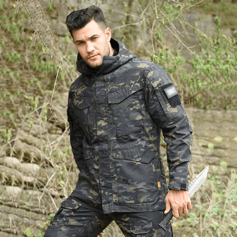 Tactical Windbreaker Mid-Length Men'S Jacket Waterproof - MRSLM