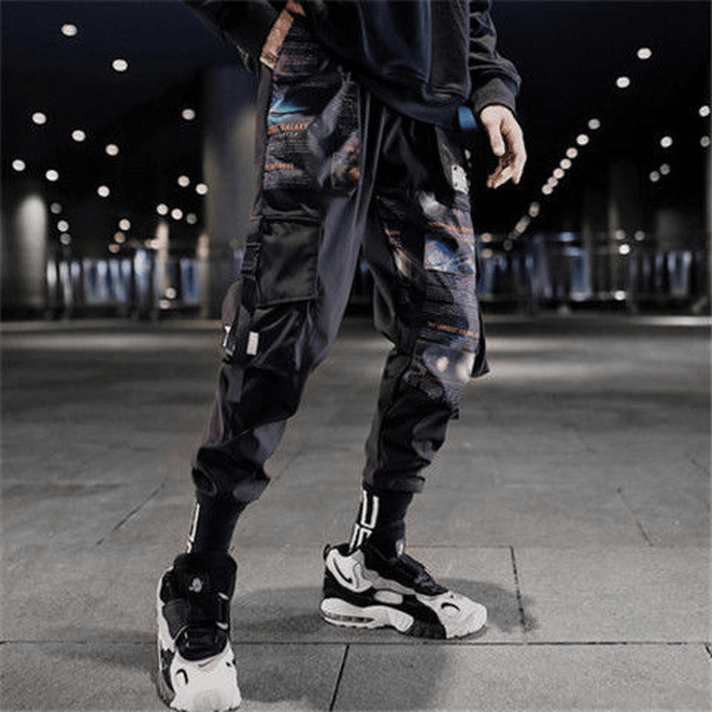 Overalls Men'S Spring and Summer Korean Style Cropped Trousers Trend Function Wind - MRSLM