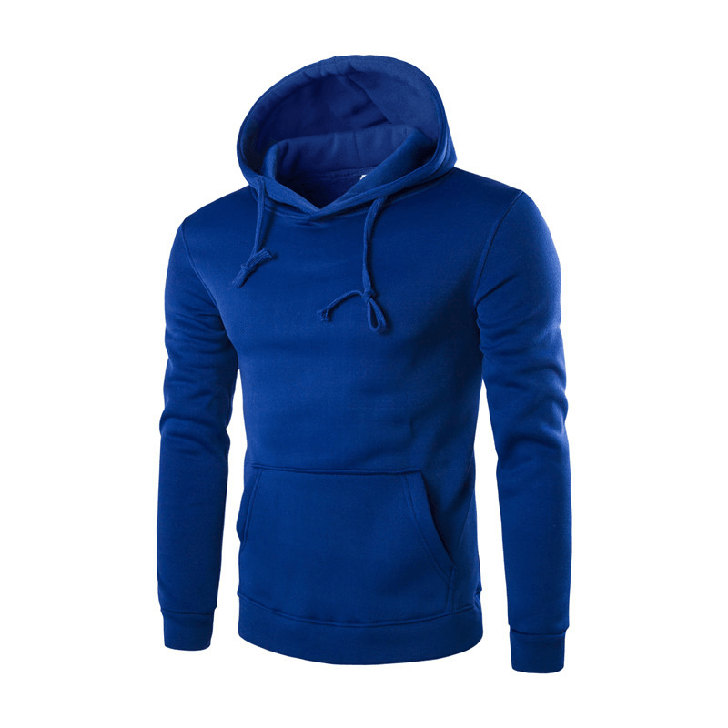 Pure Color Slim Men'S Hooded Long Sleeve Casual Simple Pullover Sweater - MRSLM