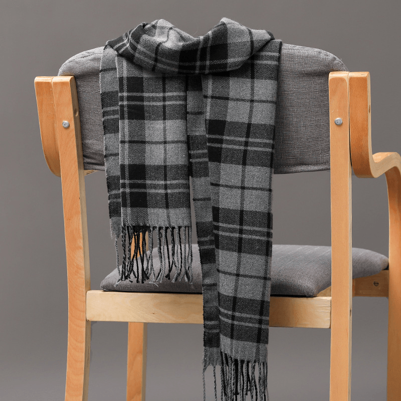 British Plaid Imitation Cashmere Tassels Couple Parent-Child Men'S Scarf - MRSLM