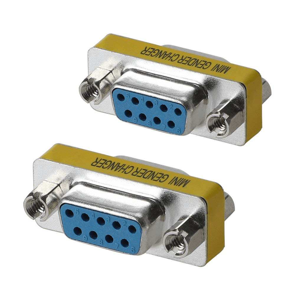 10Pcs DB9 Mini Gender Changer Adapter Female to Female Plug Adapter Connecters - MRSLM