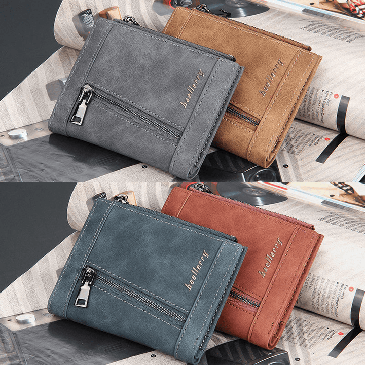 Men Faux Leather Fashion Casual Multi-Slot Card Holder Wallet - MRSLM