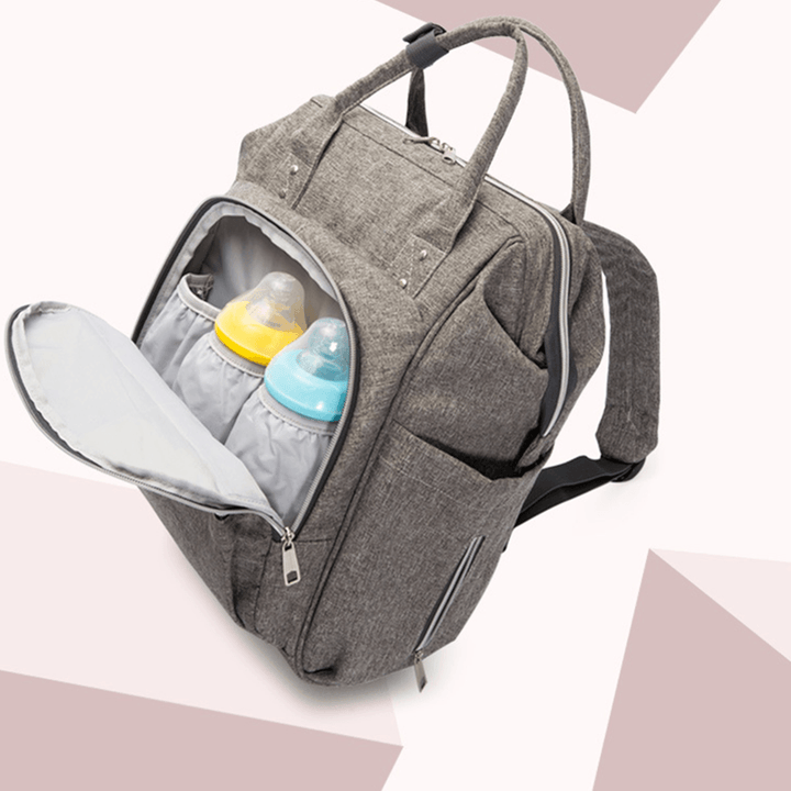 25L Outdoor Travel Mummy Baby Diaper Nappy Backpack Multifunctional Changing Bag + Water Bottle Bag - MRSLM