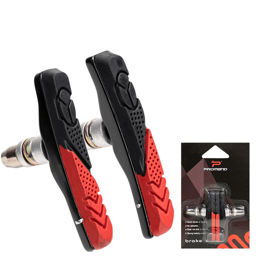 1 Pair PROMEND Bicycle V Brake Pad Non-Slip Rubber Blocks All Weathers Noise Reduction Outdoor Riding Repair Tool - MRSLM