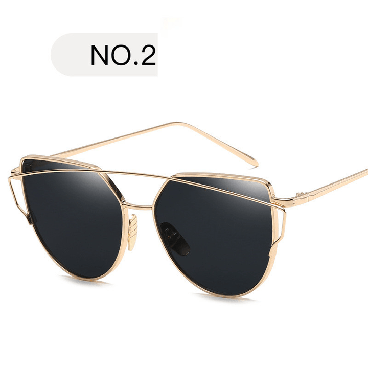 Design Mirror Rose Gold Vintage Cateye Fashion Sun Glasses Lady Eyewear - MRSLM