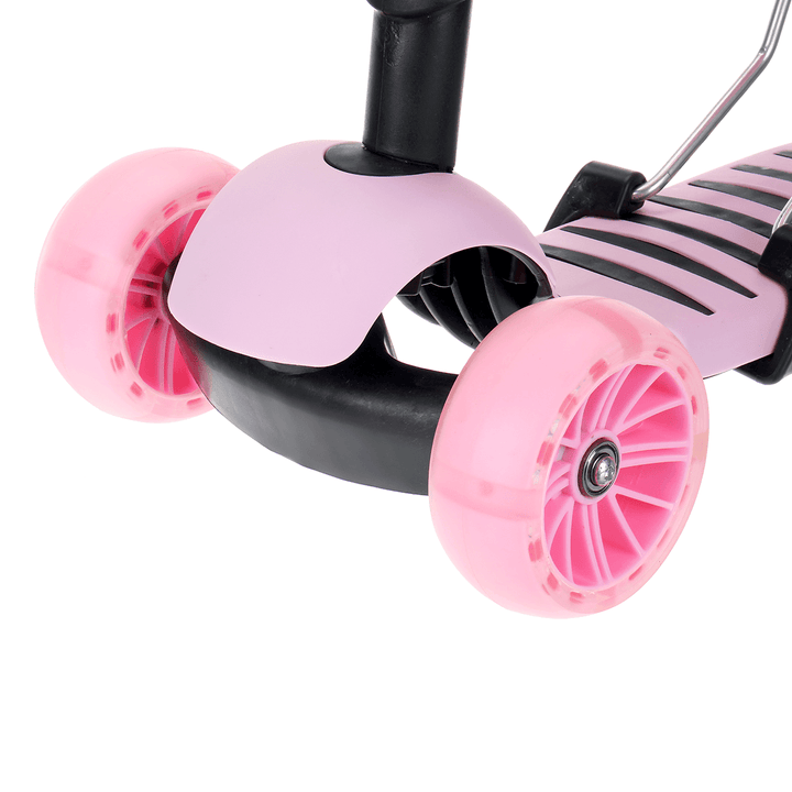 2-In-1 LED Kick Scooter Kids 3 Flashing Wheel Adjustable Height Balance Toddler Gift - MRSLM