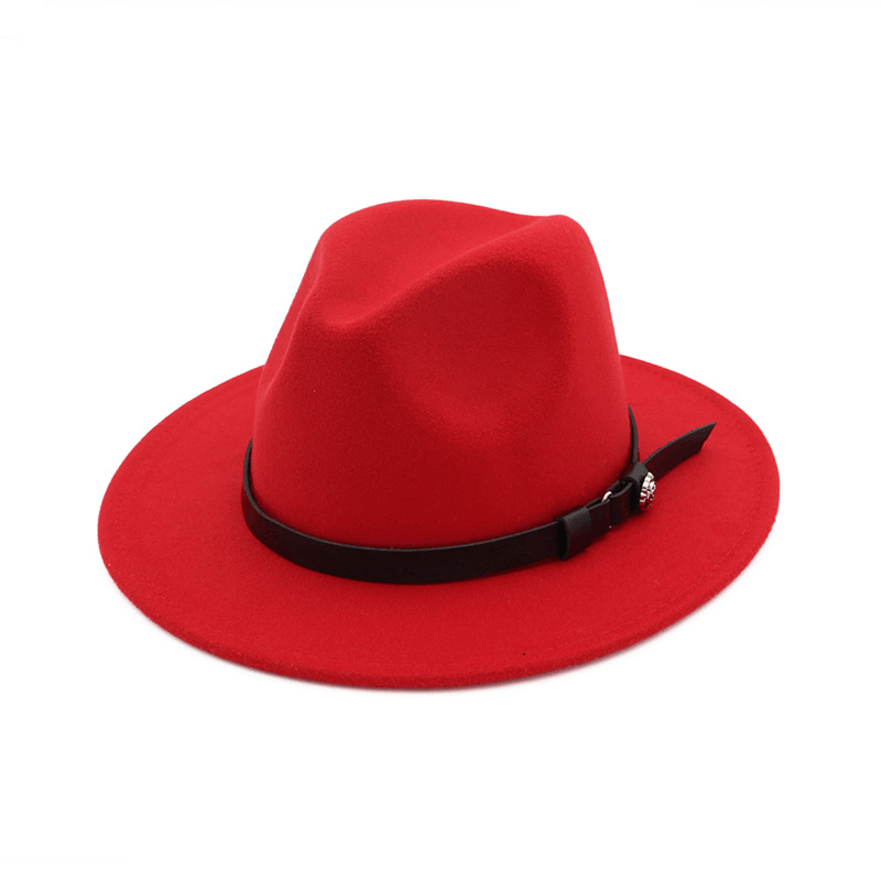 Jazz Flat Brim Felt Straight Brim Hat - MRSLM