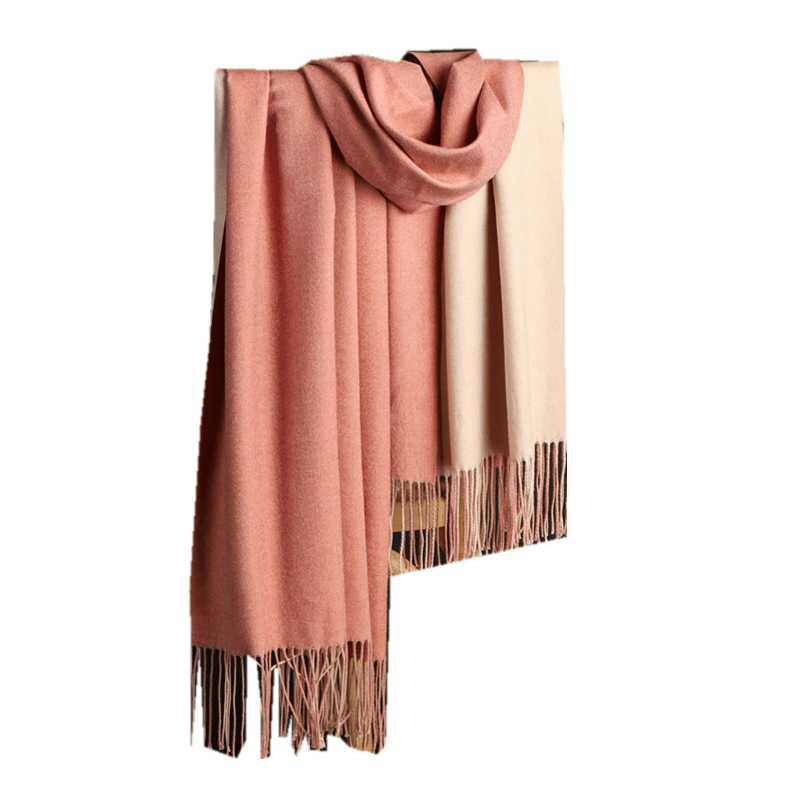 Double-Sided Cashmere Scarf Women Winter Korean Style Wild Tassel Shawl - MRSLM