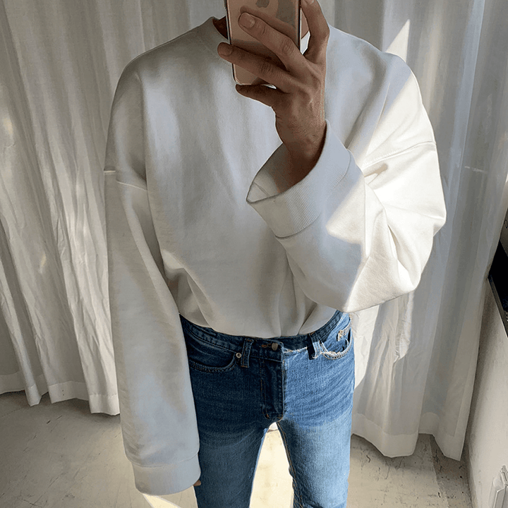 Mrcyc Autumn and Winter Loose Fitting Pullover round Neck Sweater Men''S and Women''S Long Sleeve Korean Cotton Bottomed Shirt - MRSLM