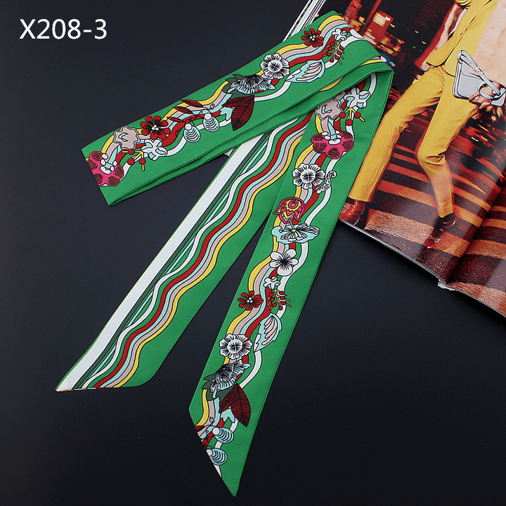 Narrow and Long Ribbon Twill Scarf - MRSLM