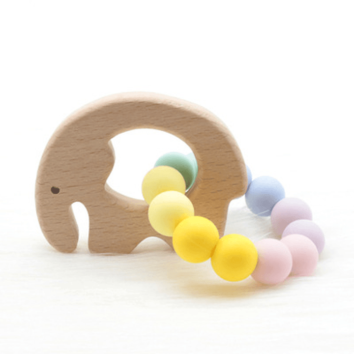 INS Amazon Wish Food Grade Silicone Rainbow Teether Bracelet Baby Molar Chewing Teether Bracelet Toy - MRSLM