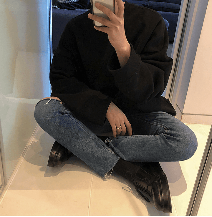 Mrcyc Autumn and Winter Loose Fitting Pullover round Neck Sweater Men''S and Women''S Long Sleeve Korean Cotton Bottomed Shirt - MRSLM