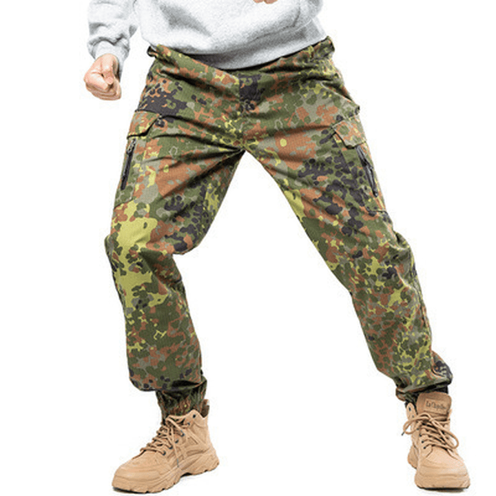 Camouflage Tactical Pants Lattice Fanshui 65 35 Plaid Tactical Pants Drawstring Feet - MRSLM