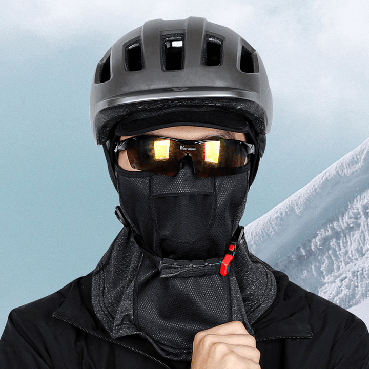 WEST BIKING Winter Cycling Mask Fleece Head Cover Full Face Warm Windproof Neck Cover for Winter Sport - MRSLM