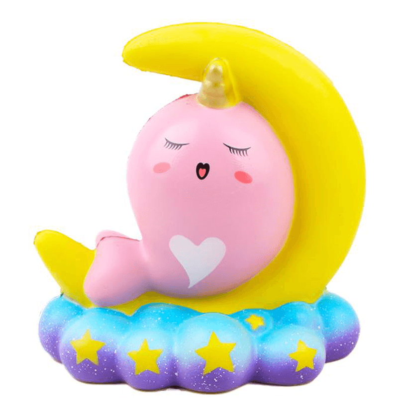 Sanqi Elan 16CM Animal Squishy Unicorn Moon Narwhale Slow Rebound with Packaging Gift Collection - MRSLM