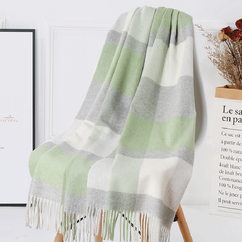 Wool Plaid Women Autumn and Winter Warm Scarf - MRSLM