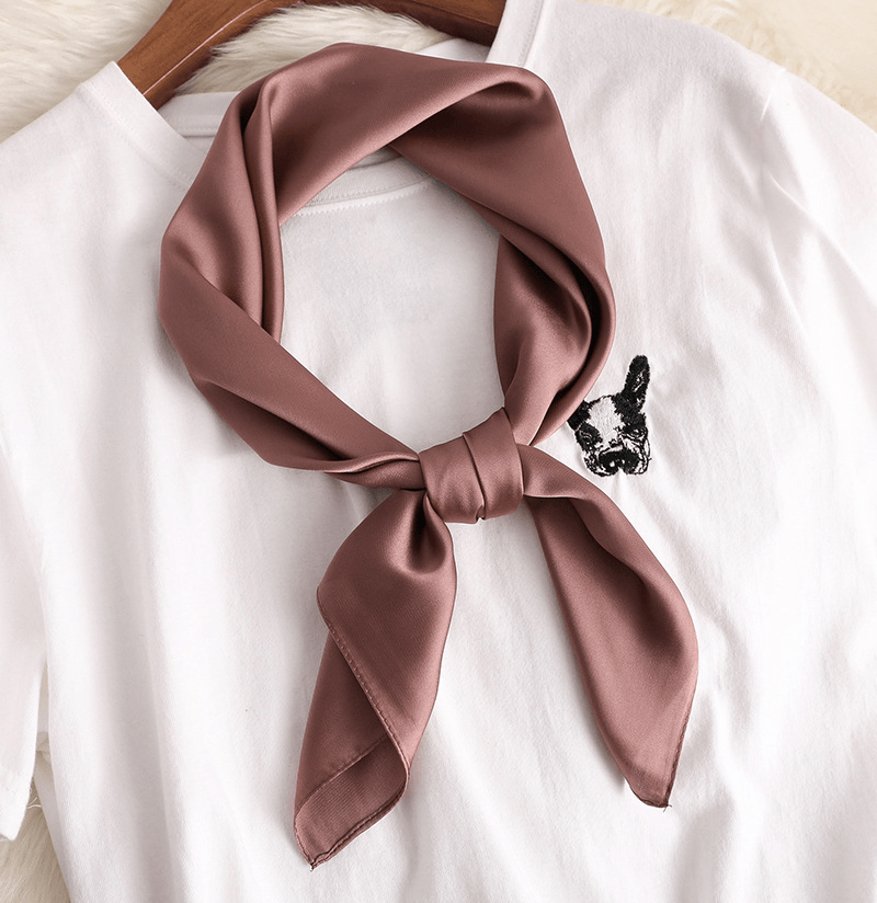 Women'S Decorative Spring and Autumn All-Match Solid Color Thin Silk Scarf - MRSLM